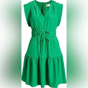 Eliza J Obi Gathered Tie Waist Dress